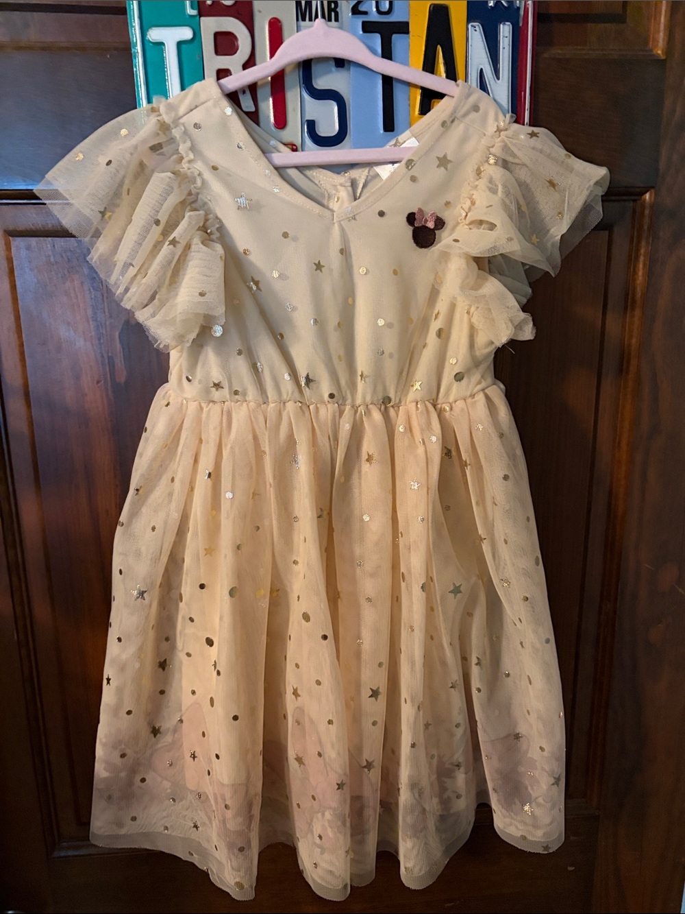 Girls Light Yellow Minnie Mouse Dress